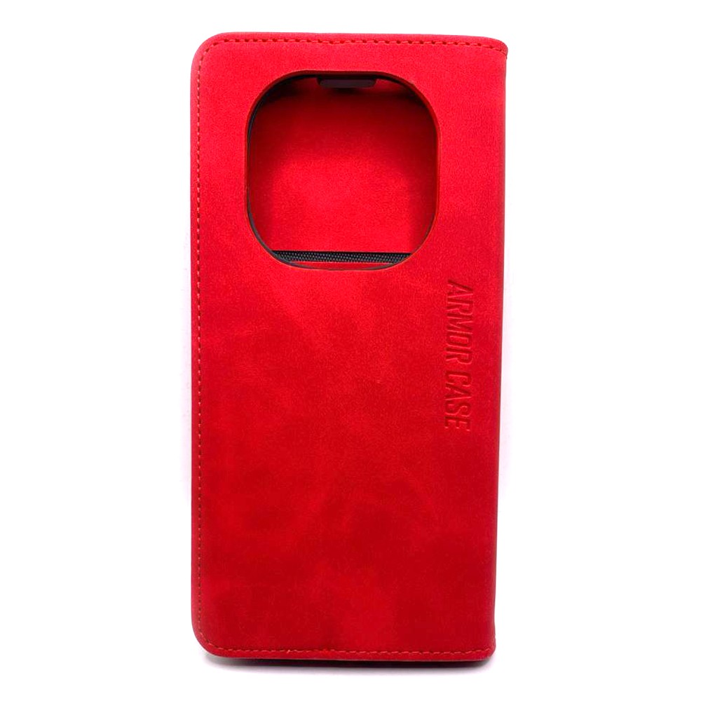 Книжка Armor case velours для Xiaomi Redmi Note 14 Pro 4G (Червона)-1