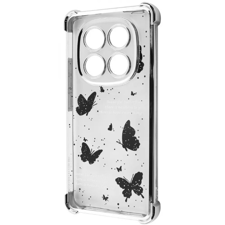 Чохол WAVE Winkie для Xiaomi Redmi Note 14 Pro 4G (European) silver/butterfly-0