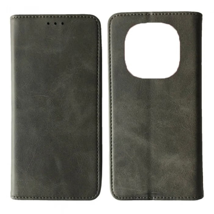 Книжка Black TPU Magnet для Xiaomi Redmi Note 14 Pro 4G сіра-0