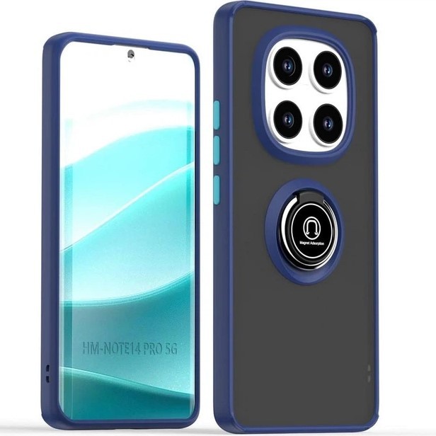 Накладка Totu Gingle Ring для Xiaomi Redmi Note 14 Pro 4G/ 5G / Poco X7 синя-0