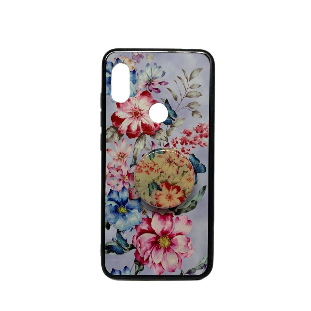 Накладка з popsoket для Xiaomi Redmi Note 6 Pro Квіти-0