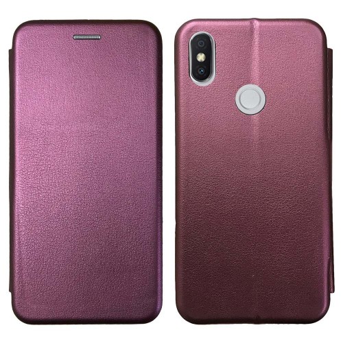 Книжка Premium для Xiaomi Redmi Note 6/Note 6 Pro бордова-0