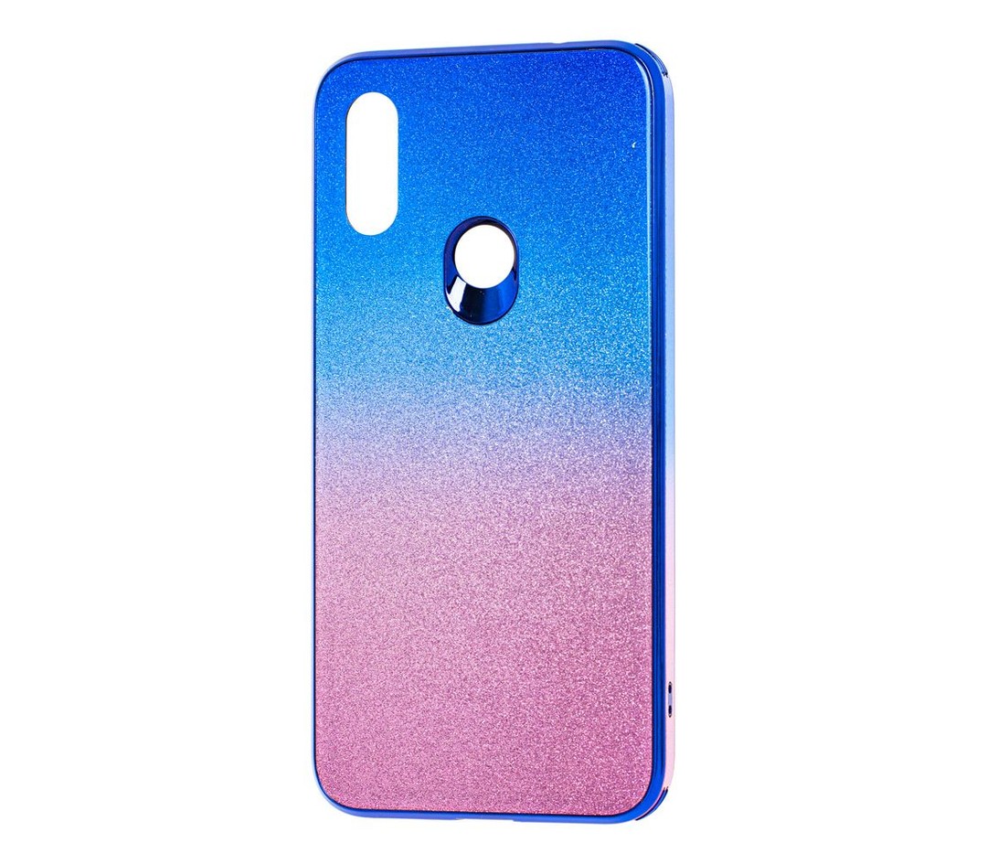 Чохол Glass case Ambre для Xiaomi Redmi Note 7 Рожево-синій-0