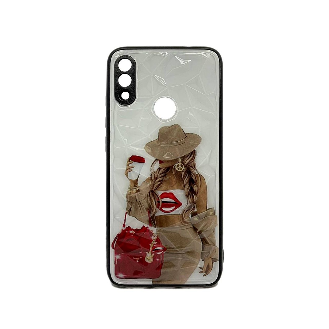 Накладка Ladies для Xiaomi Redmi Note 7 Дівчина з червоною сумкою-0
