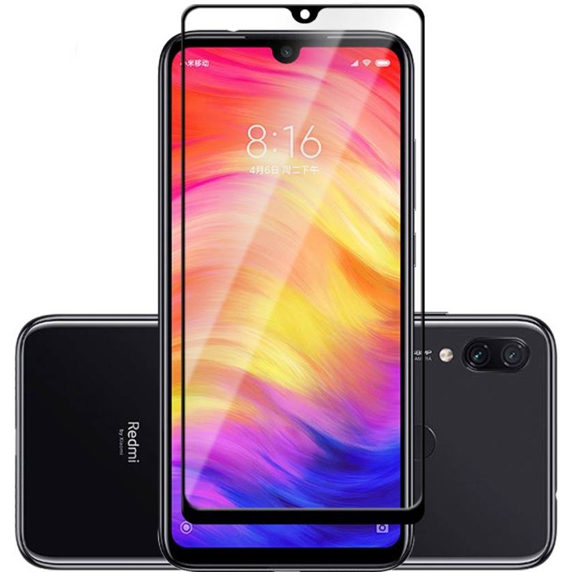 Защитное стекло 10D (full glue) (без упаковки) для Xiaomi Redmi Note 7 / Note 7 Pro / Note 7s (Черное)-0
