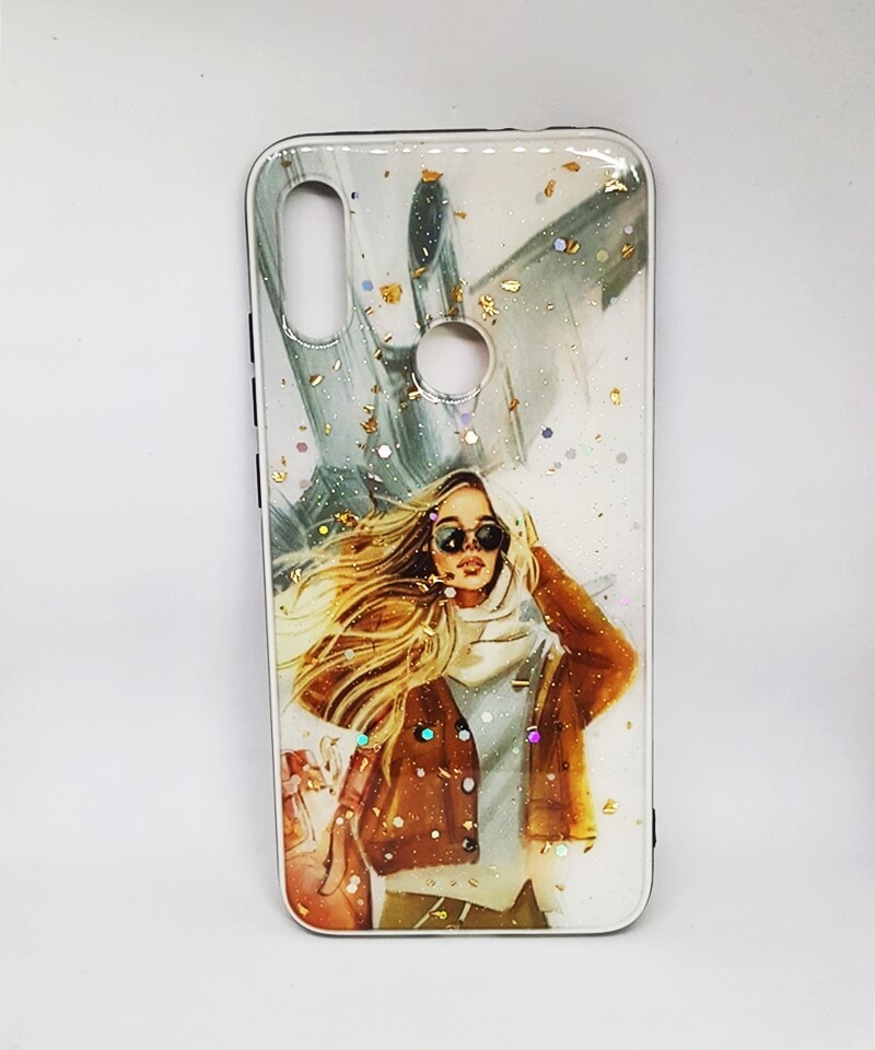 Накладка Mix Art для Xiaomi Redmi Note 7 Дівчина в окулярах з довгим волоссям-0