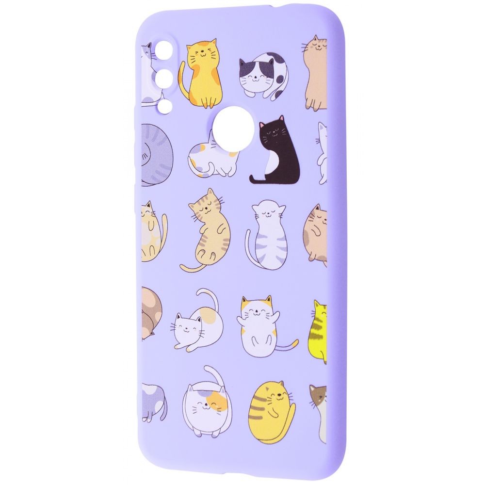 WAVE Fancy для Xiaomi Redmi Note 7 (funny cats/light purple)-0