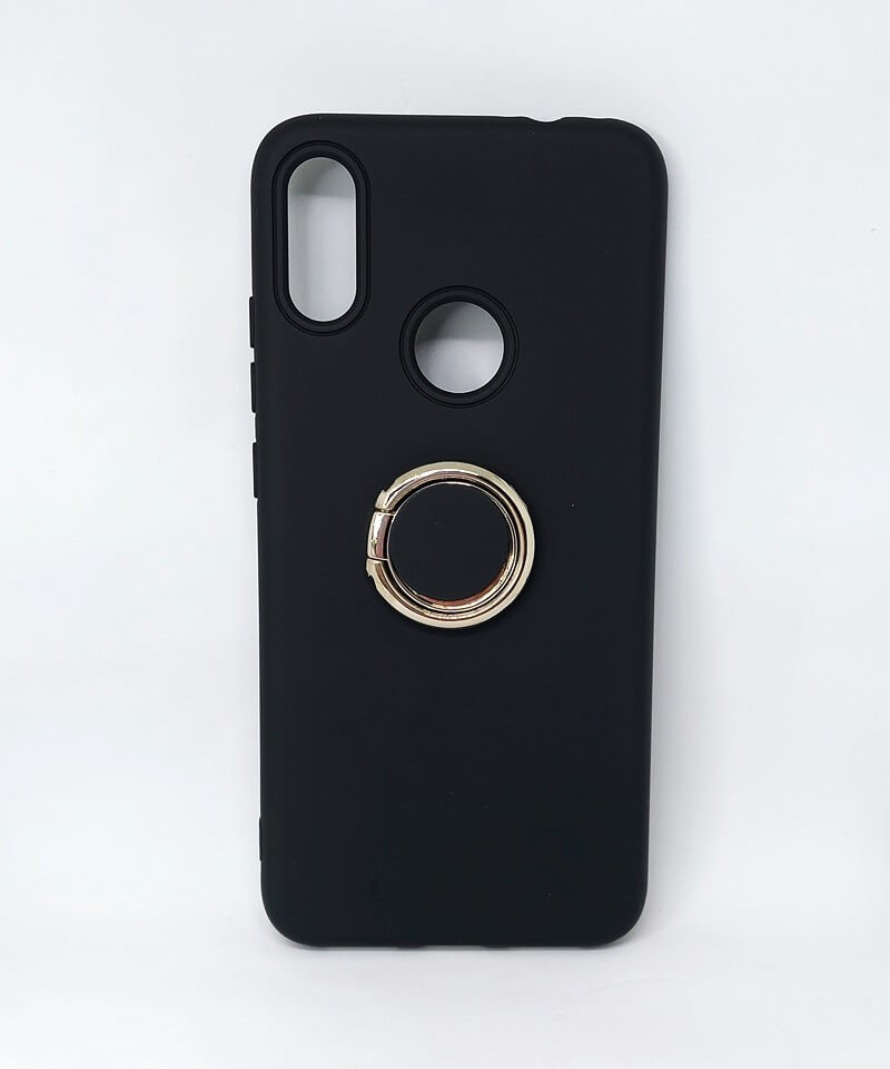 Silicone Cover With Ring для Xiaomi Redmi Note 7 (Black)-0