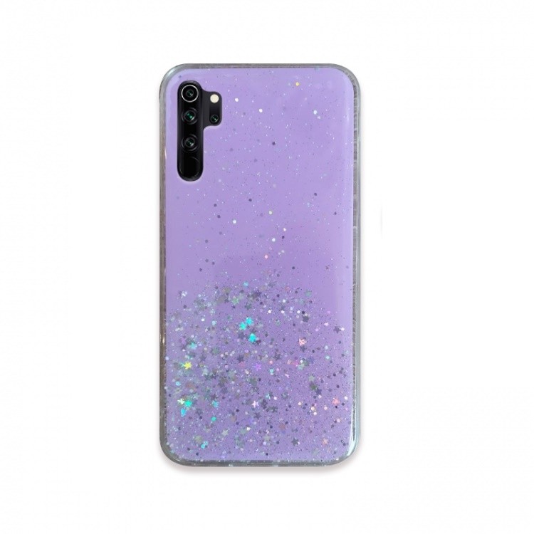 Накладка Acrylic Glitter Case для Xiaomi Redmi Note 8 фіолетова-0