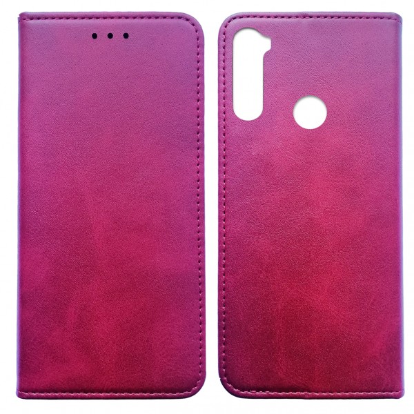 Книжка Black TPU Magnet для Xiaomi Redmi Note 8 Рожева-0