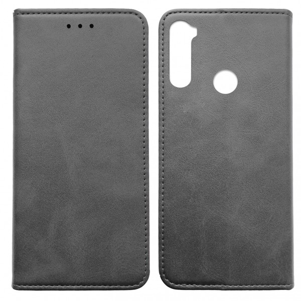 Книжка Black TPU Magnet для Xiaomi Redmi Note 8 сіра-0