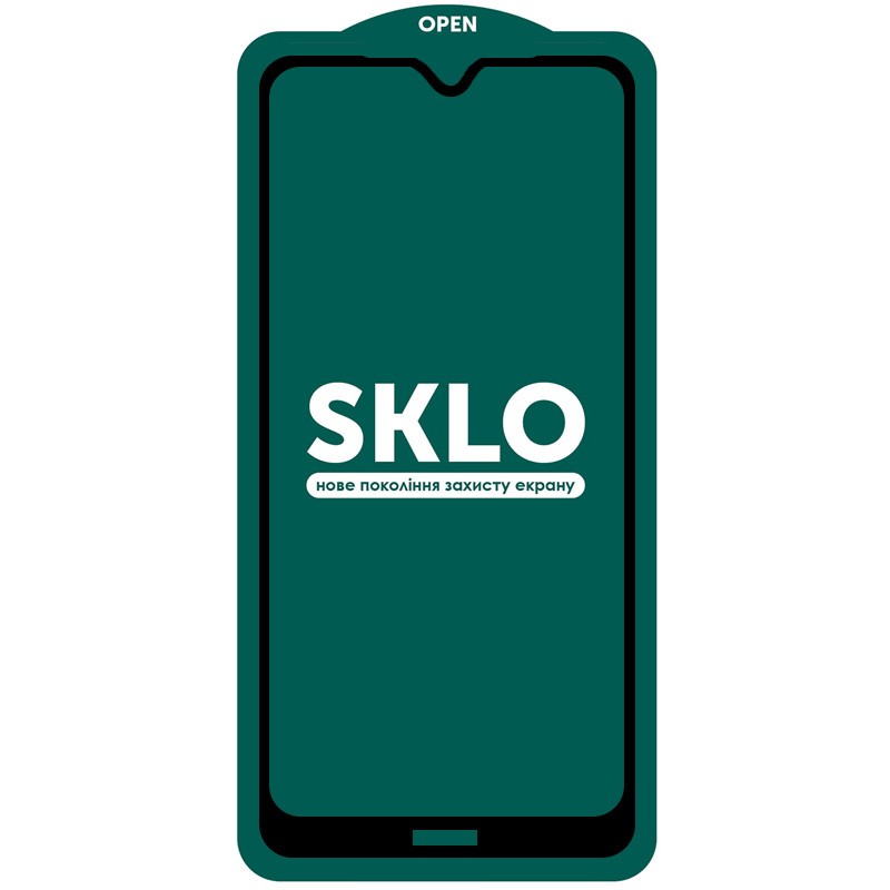 Захисне скло SKLO 5D для Xiaomi Redmi Note 8 чорна рамка-0