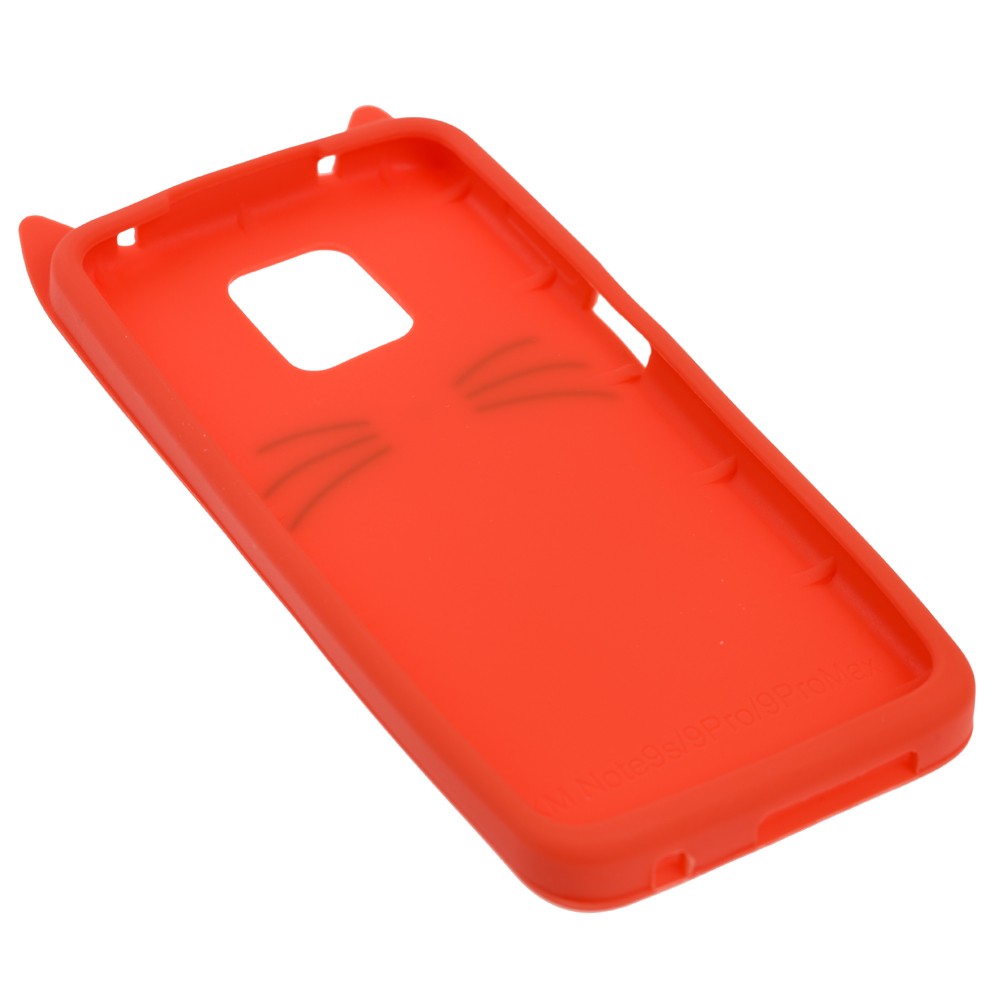 Накладка 3D Cat для Xiaomi Redmi Note 9s/Note 9 Pro/Note 9 Pro Max червона-1