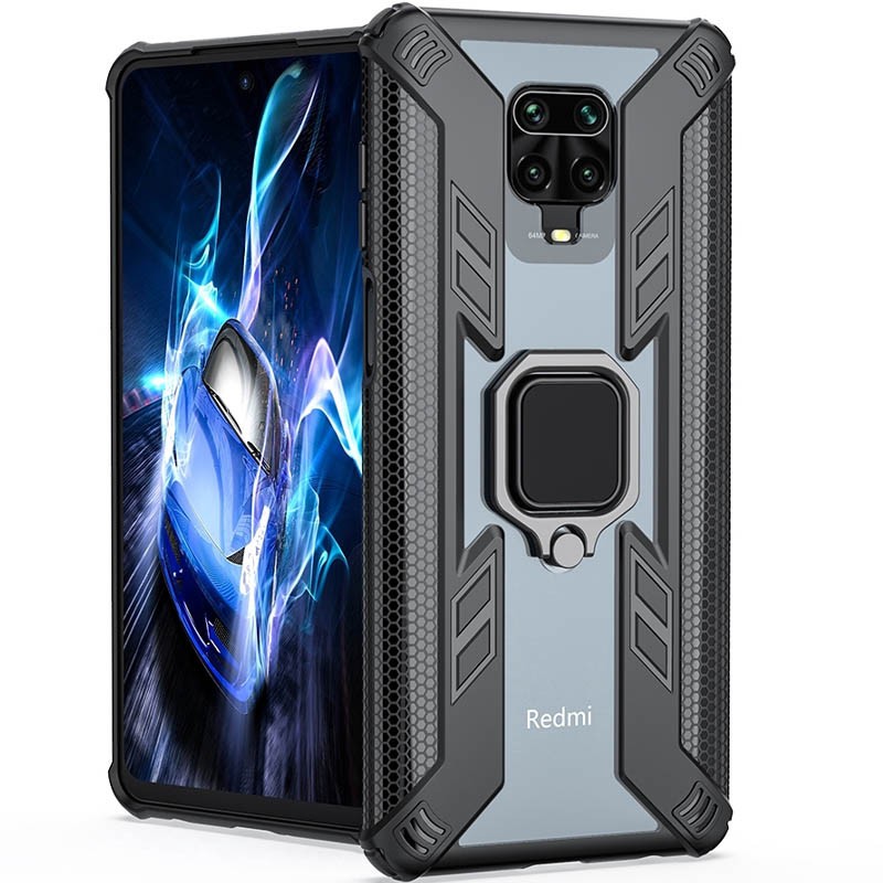 Чохол Combo Ring для Xiaomi Redmi Note 9s/Note Pro/Note 9 Pro Max чорний-0