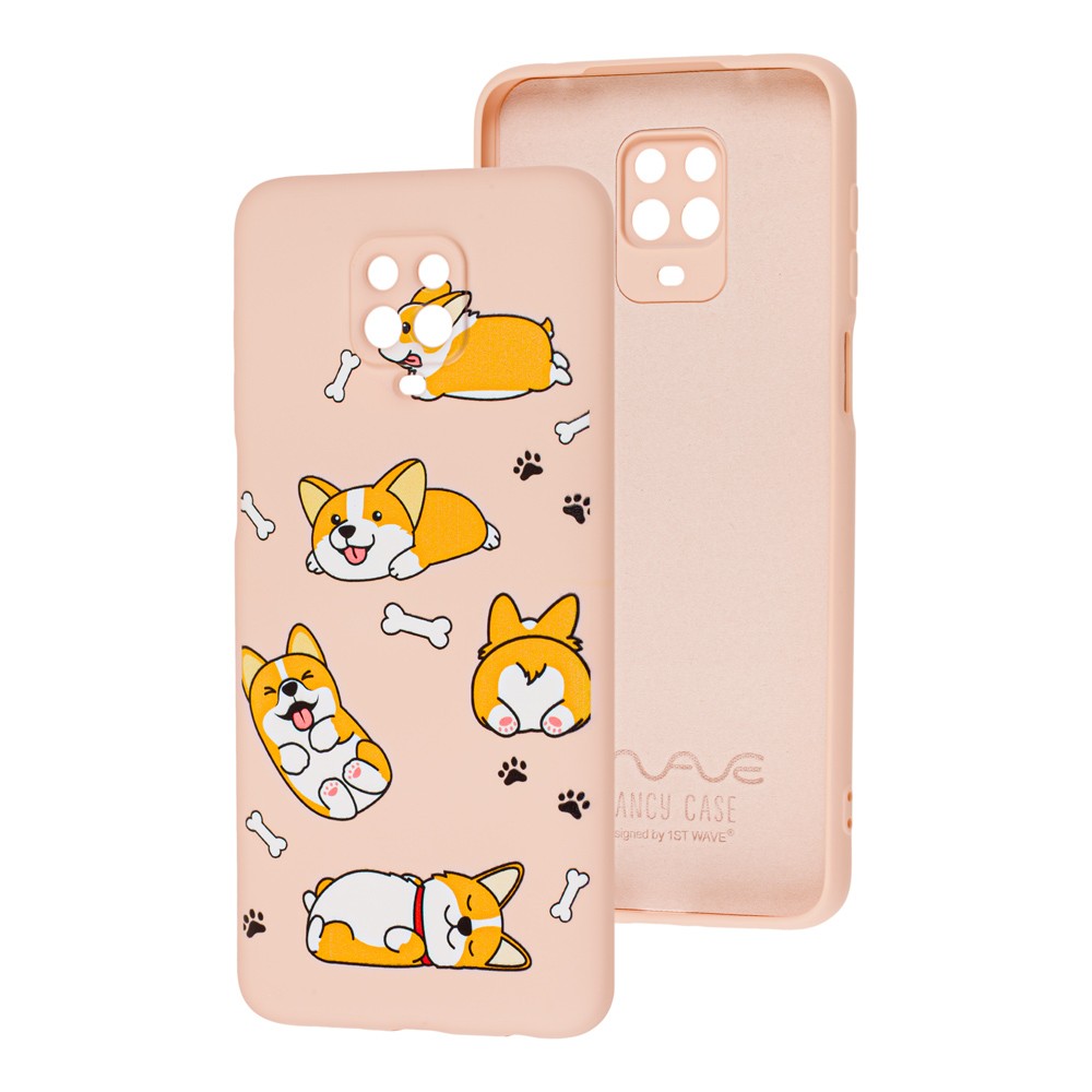 WAVE Fancy для Xiaomi Redmi Note 9S/Note 9 Pro (funny corgi/pink sand)-0
