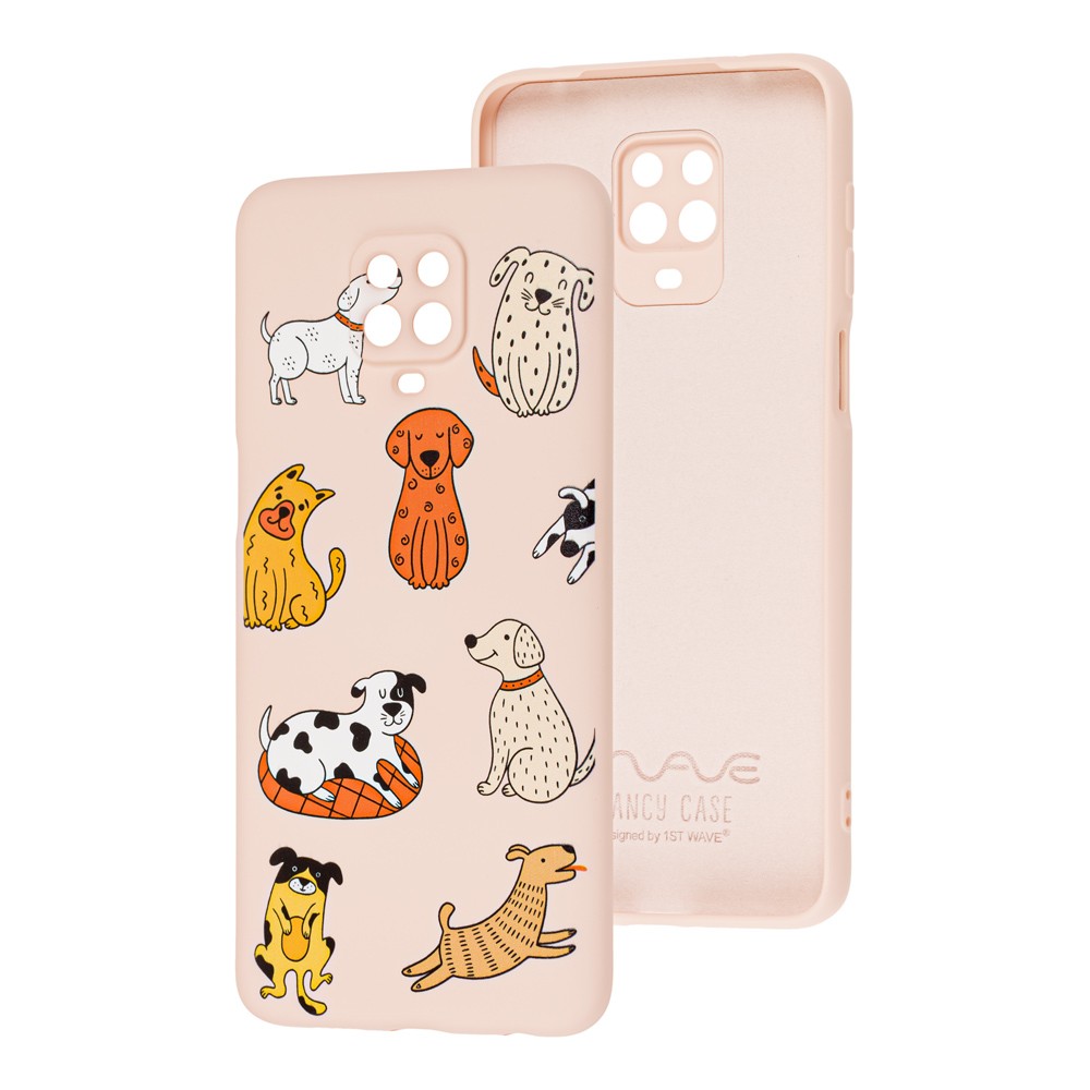 WAVE Fancy для Xiaomi Redmi Note 9S/Note 9 Pro (funny dogs/pink sand)-0