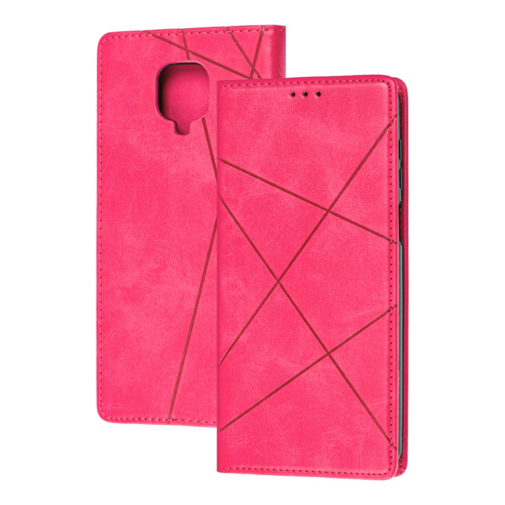 Книжка Business для Xiaomi Redmi Note 9s/Pro/Max малинова-0