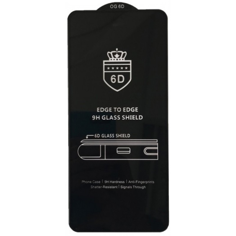 Захисне скло 6D OG Crown для Xiaomi Redmi Note 9S / Pro / Poco X3 / Poco X3Pro / Note 10 Pro 4G / Note 11Pro 4G / 5G/11T з чорною рамкою-0
