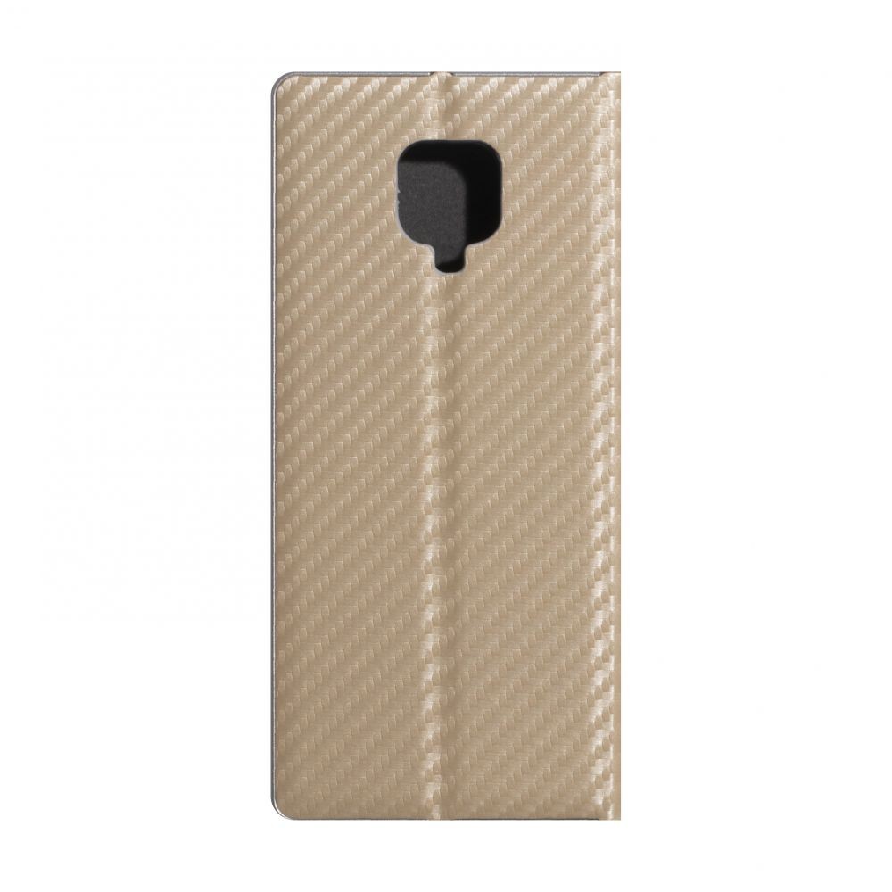 Книжка Carbon для Xiaomi Redmi Note 9s / Pro / Max золота-1
