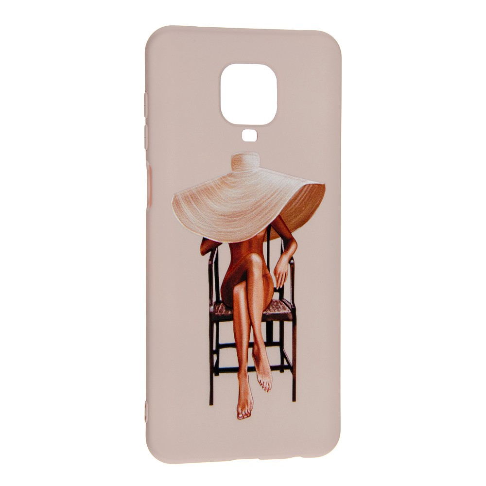 Накладка Silicone ART для Xiaomi Redmi Note 9s/Note 9 Pro/Note 9 Pro Max "Lady with Hat"-0