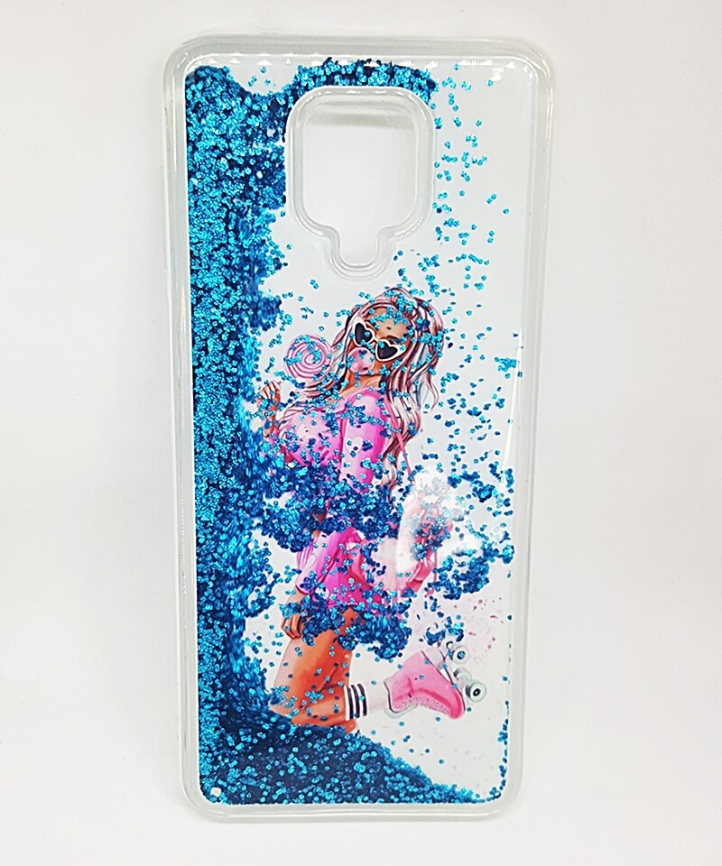 Накладка Fluid Painted для Xiaomi NOTE 9S/ NOTE 9 PRO  "Дівчина з цукеркою" (переливається)-0