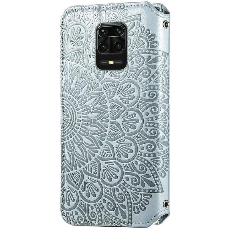 Книжка GETMAN Mandala для Xiaomi Redmi Note 9s/Note 9 Pro/Note 9 Pro Max сіра-1