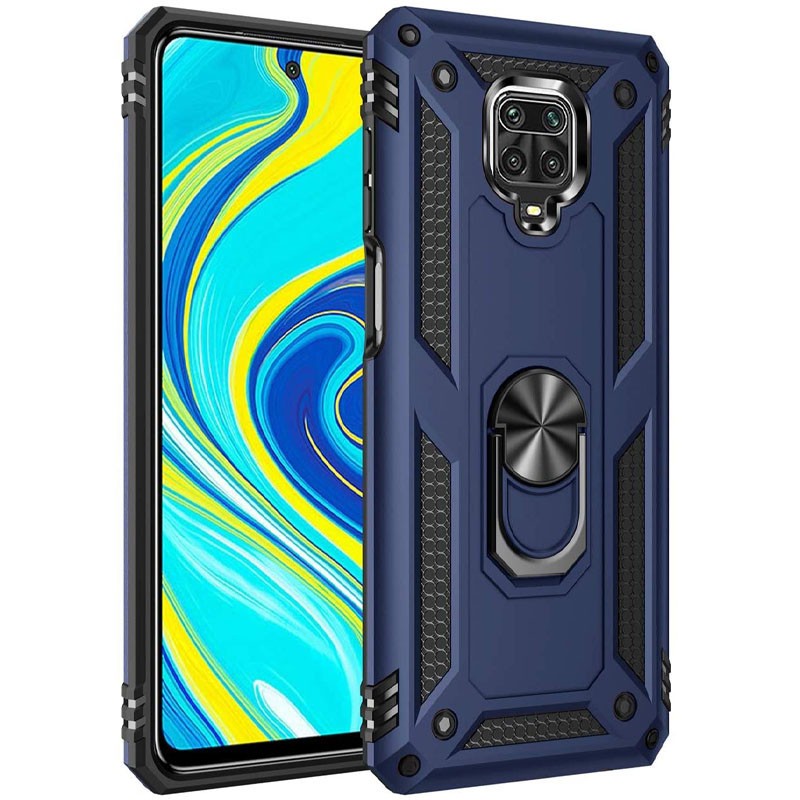 Накладка GETMAN Serge Ring  для Xiaomi Redmi Note 9s / Note 9 Pro/Note 9 Pro Max синя-0