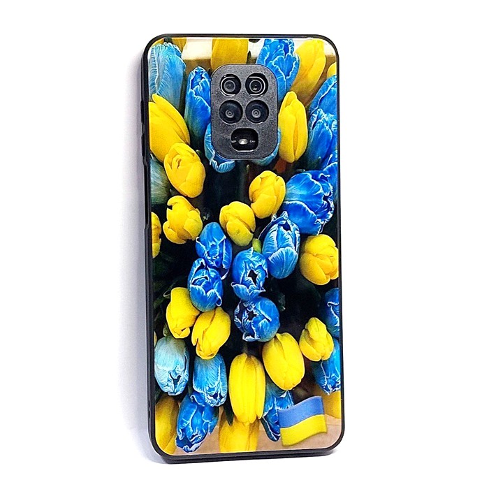Накладка Marble Clouds для Xiaomi Note 9 Pro/Note 9s Тюльпани (скляний)-0