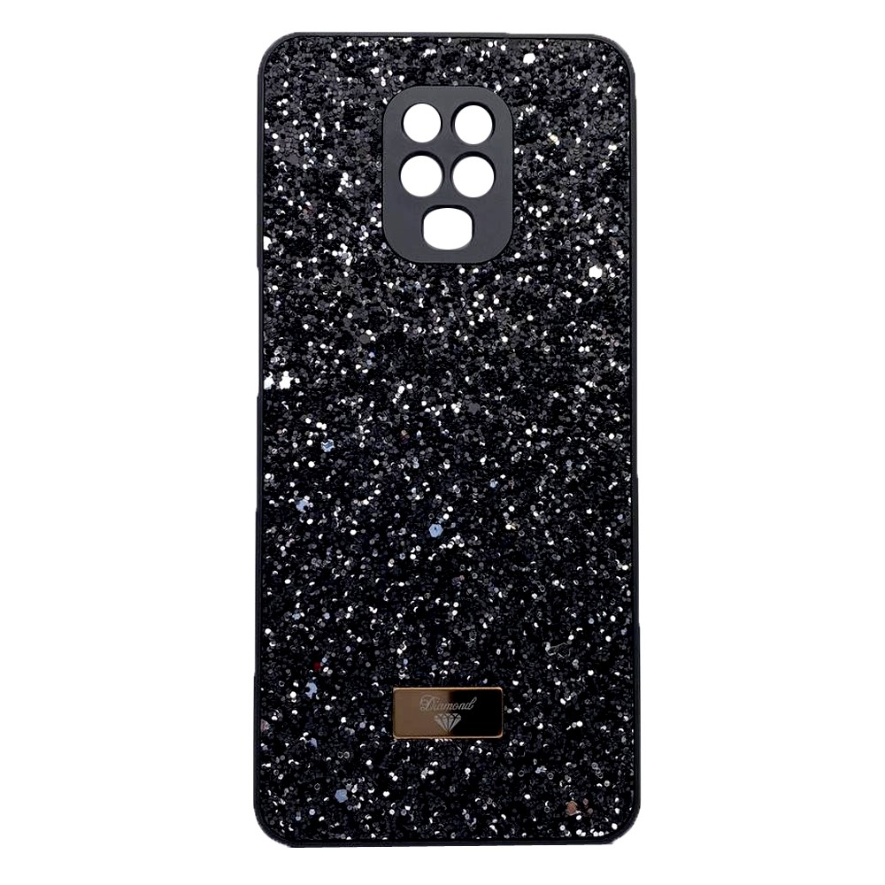 Накладка Bling Grainy Diamond Separate Camera для Xiaomi Redmi Note 9 Pro/Note 9s (Чорна)-0