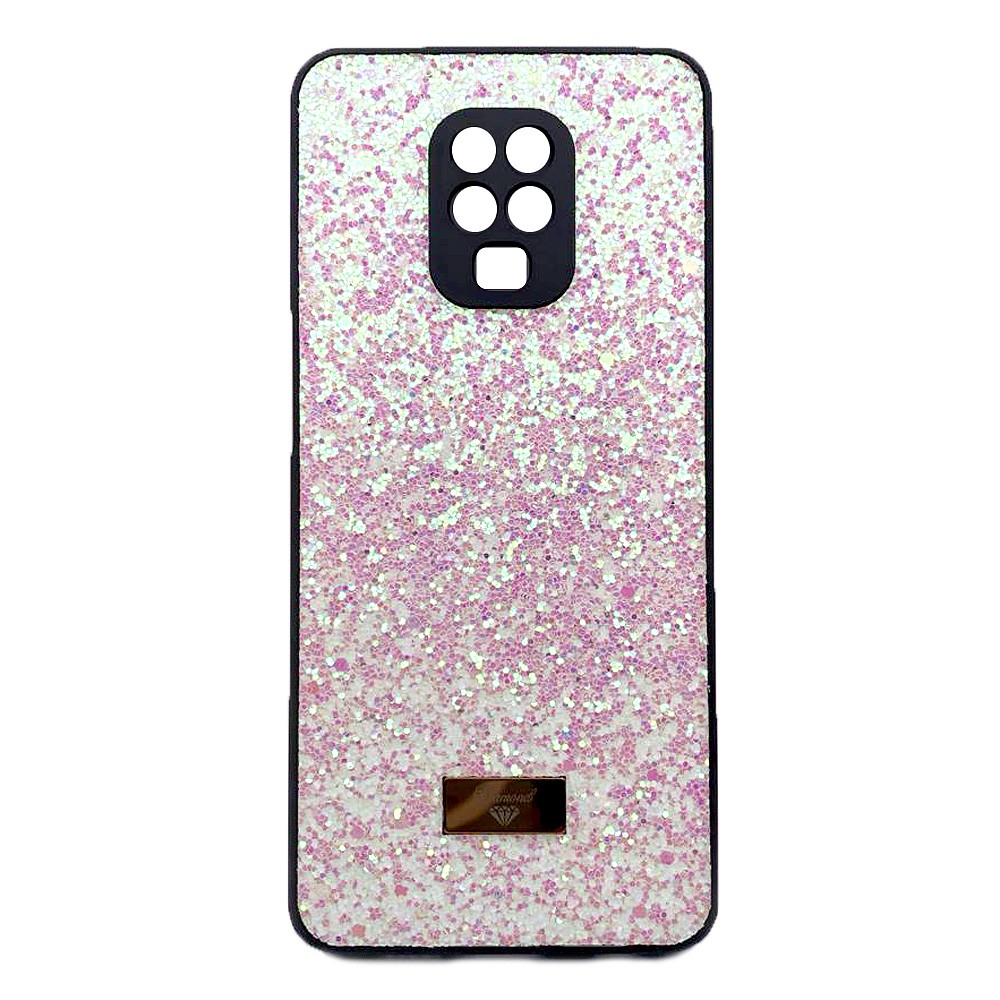 Накладка Bling Grainy Diamond Separate Camera для Xiaomi Redmi Note 9 Pro/Note 9s (Рожева)-0