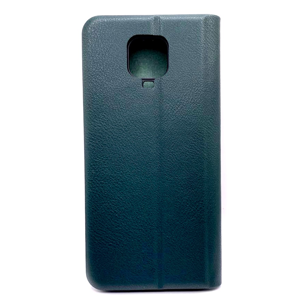 Книжка LEATHER для Xiaomi Redmi Note 9 Pro /Note 9S /Note 9 Max темно-зелена-1
