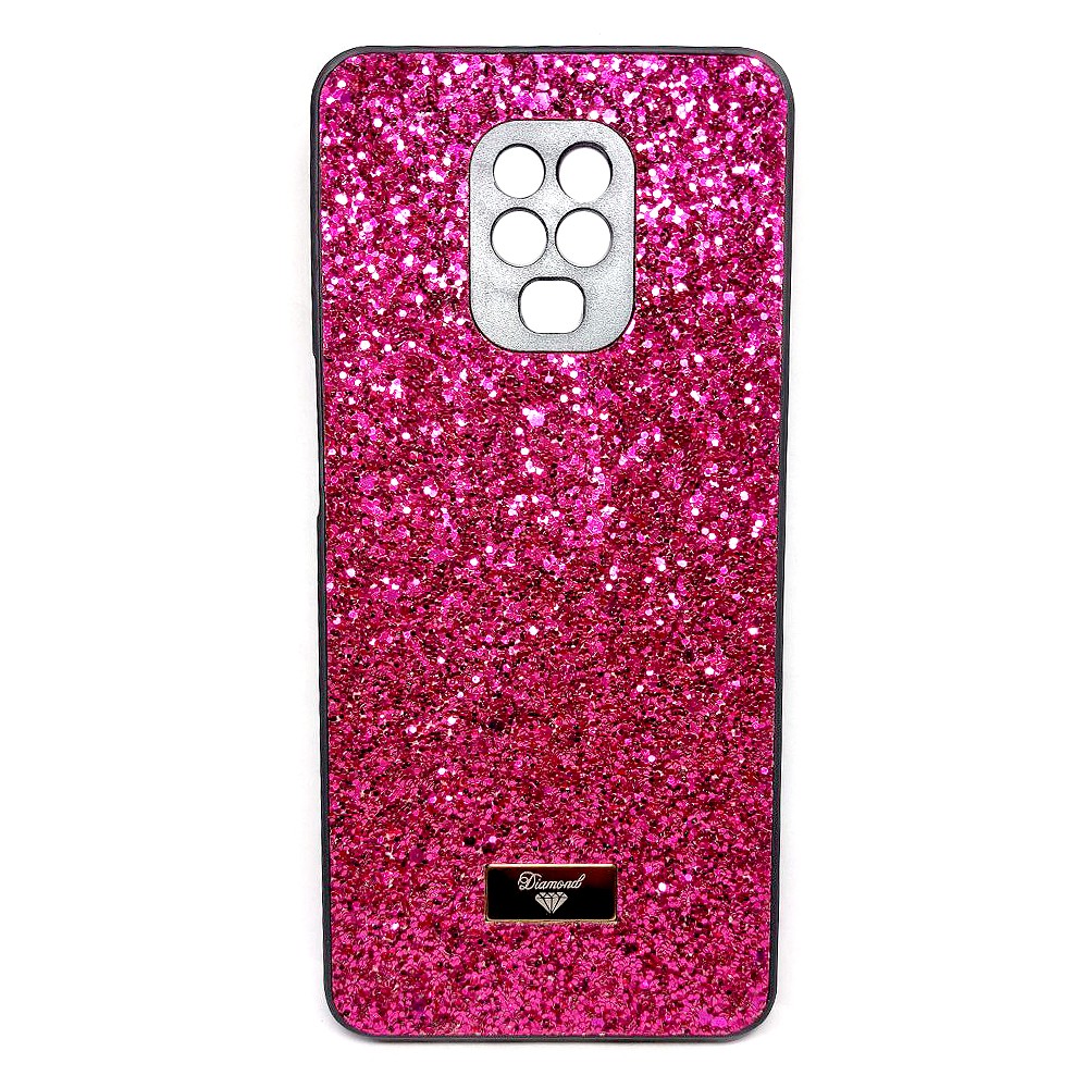 Накладка Bling Grainy Diamond Separate Camera для Xiaomi Redmi Note 9 Pro/Note 9s (Малинова)-0