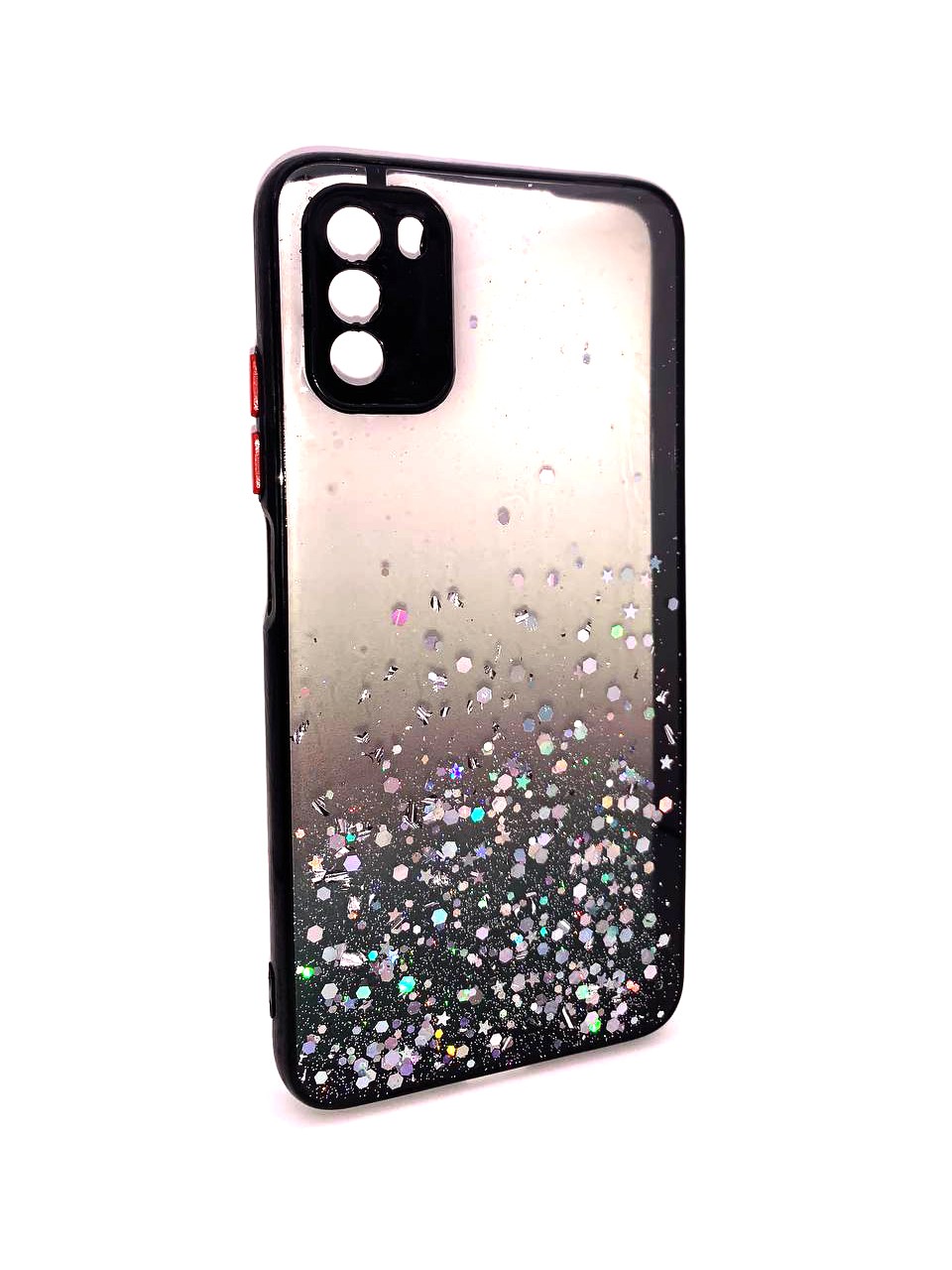 Накладка Glitter Bling Sequins для Xiaomi Poco M3 (black)-0