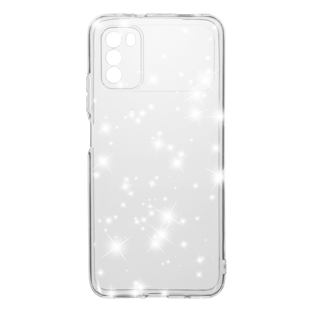Накладка Molan Cano Glossy Jelly для Xiaomi Poco M3 / Redmi 9T прозора з блискітками-0