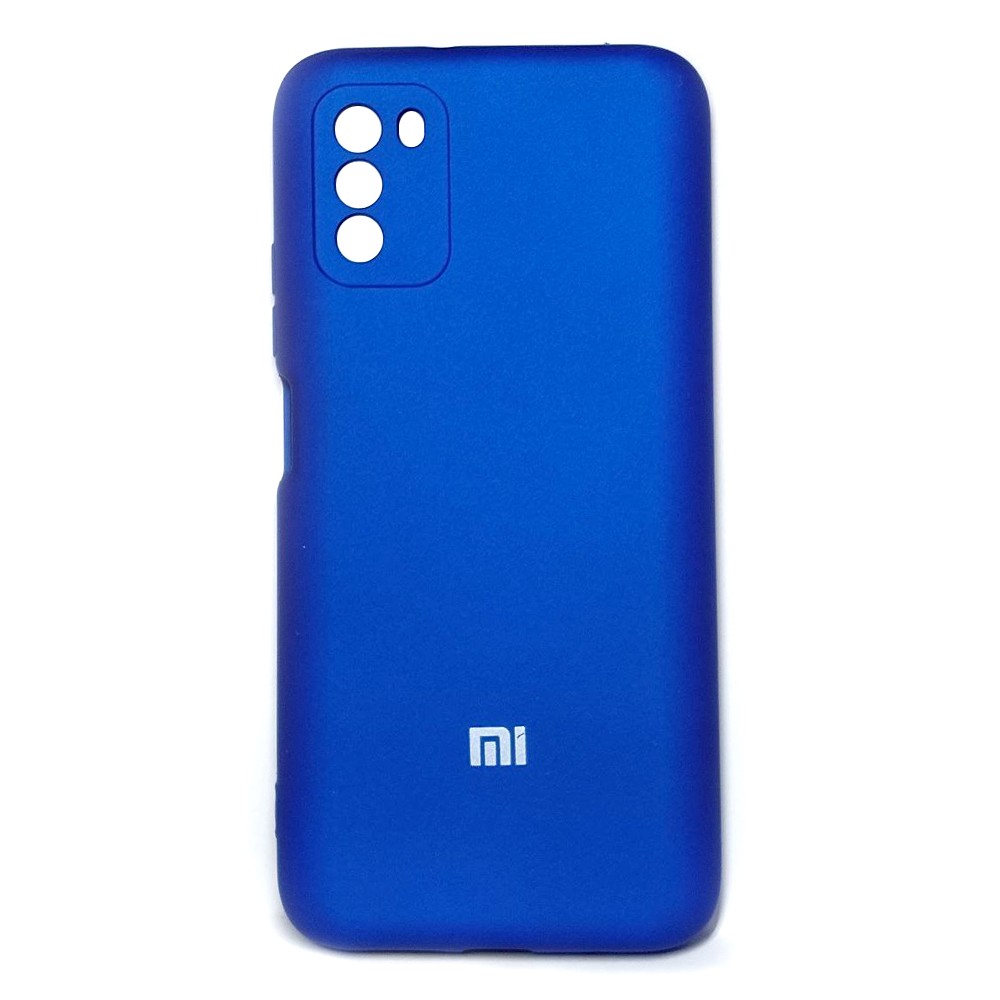 Silicone Cover Full Camera with Logo (A) для Xiaomi Poco M3 (Shiny blue)-0