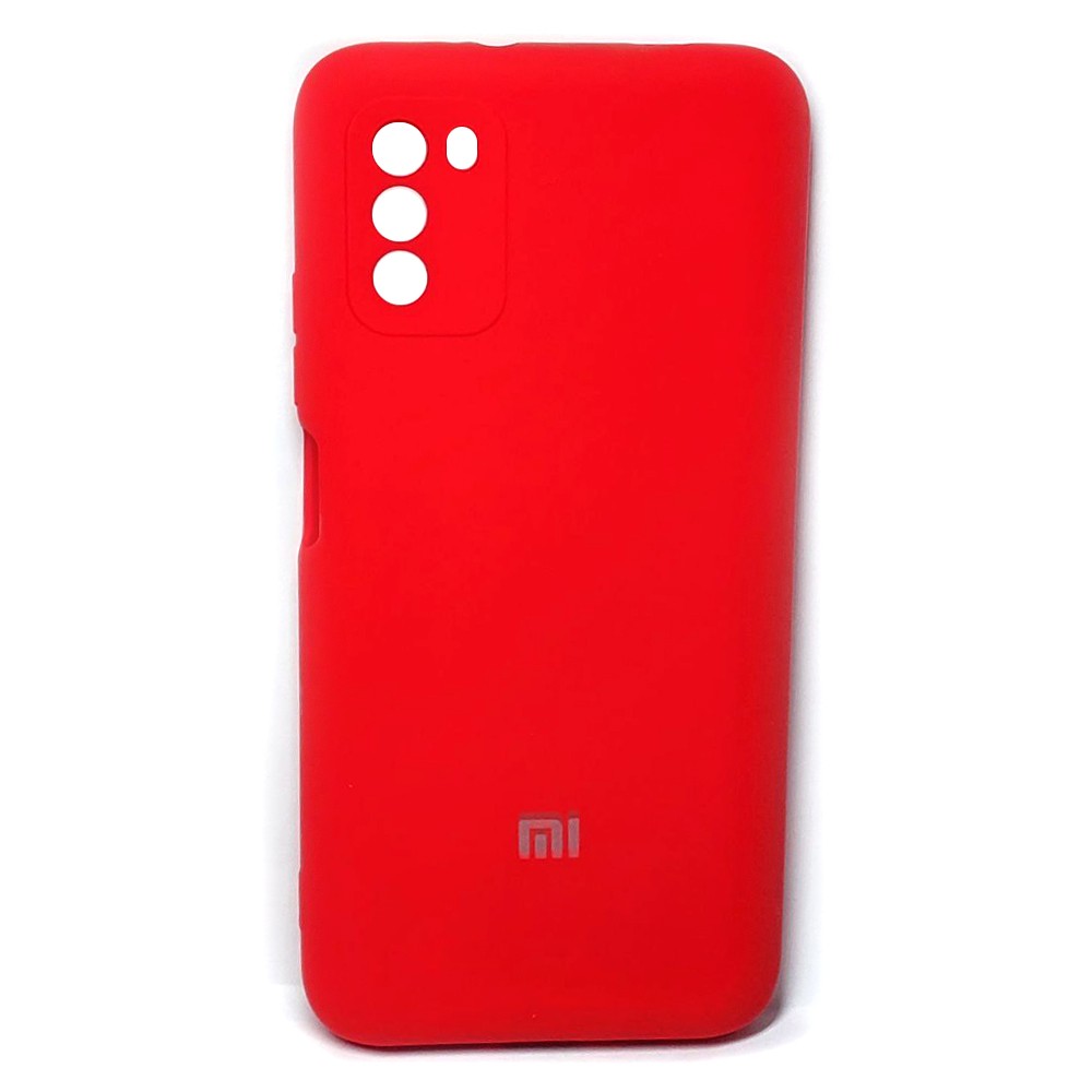 Silicone Cover Full Camera with Logo (A) для Xiaomi Poco M3 (Red)-0