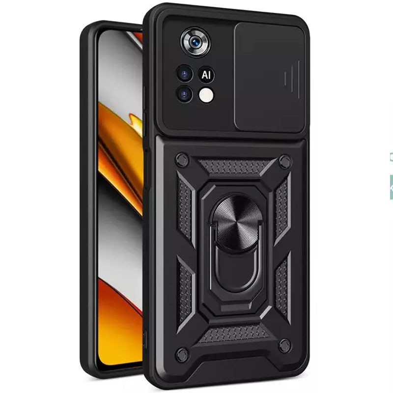 Накладка Camshield Serge Ring for Magnet для Xiaomi Poco M4 Pro 4G (Чорна)-0