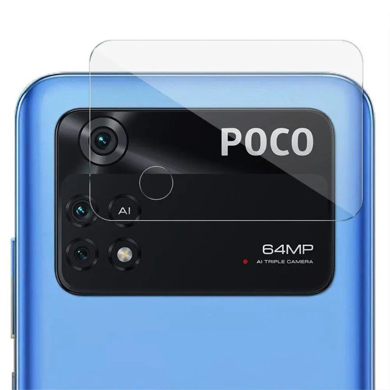 Захисне гнучке скло на камеру для Xiaomi Poco M4 Pro 4G чорне (без упаковки)-0