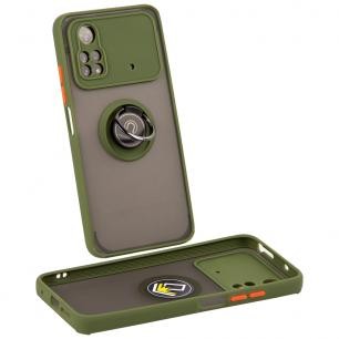 Накладка Totu Gingle Ring для Xiaomi Poco M4 Pro 4G темно-зелена-0