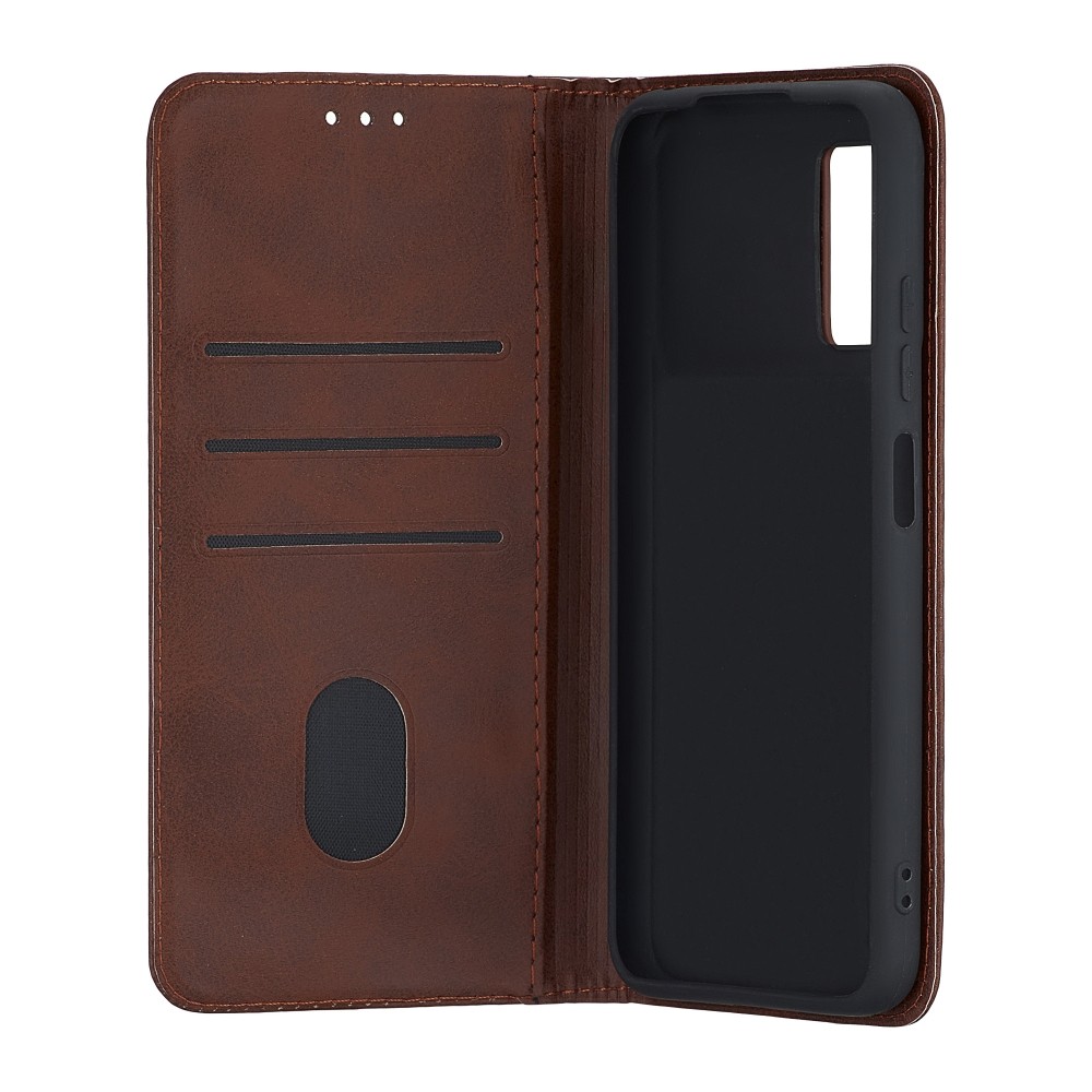 Книжка Black TPU Magnet для Xiaomi Poco M5 4G коричнева-2