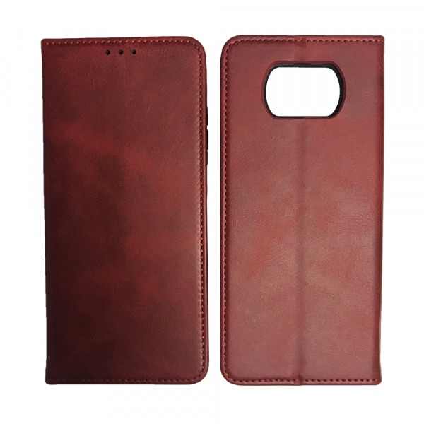 Книжка Black TPU Magnet для Xiaomi Poco X3/Poco X3 Pro червона-0