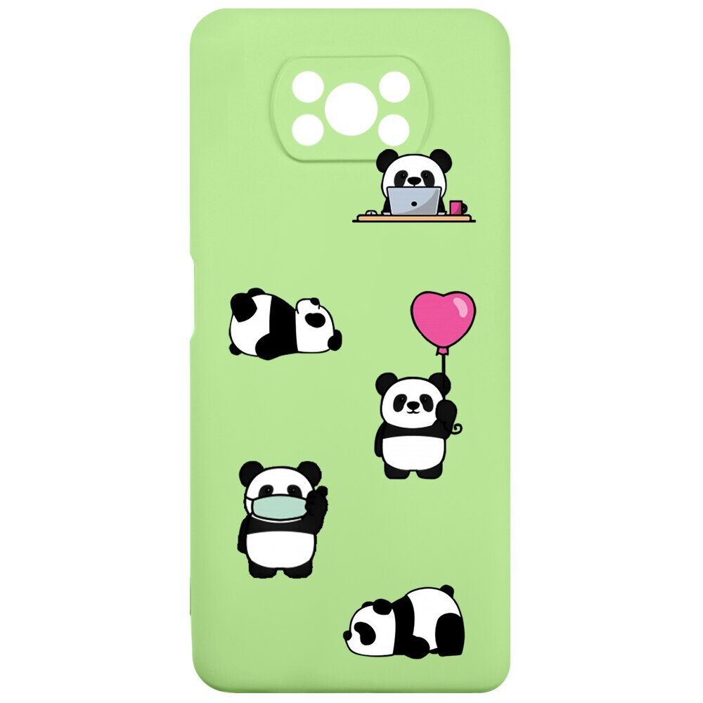 Накладка MiaMi Cartoon для Xiaomi Poco X3 Green Panda-0