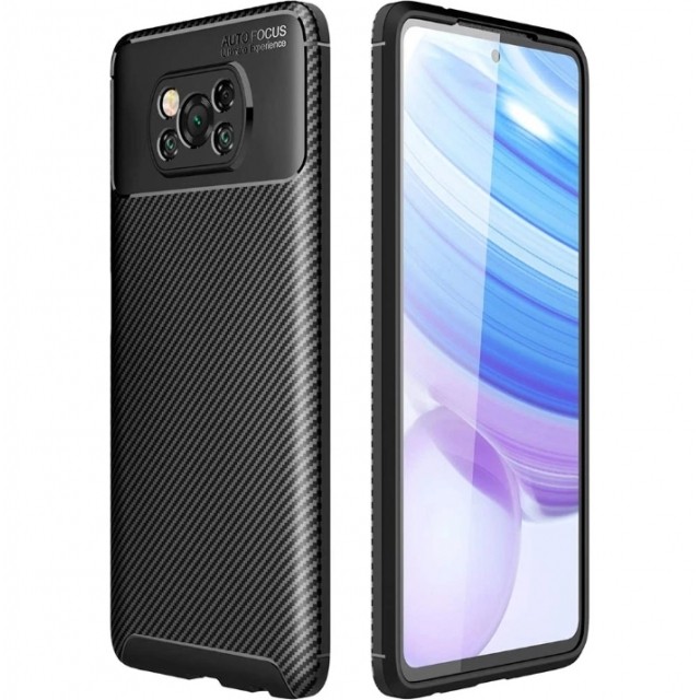 Накладка Ultimate Experience Carbon для Xiaomi Poco X3 /X3 Pro чорна-0