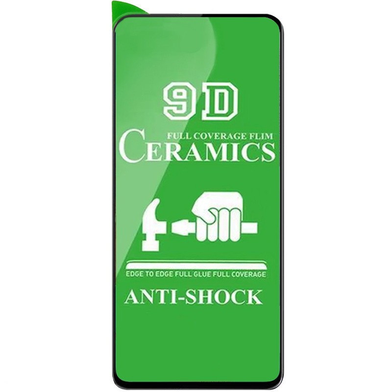 Гнучке скло Ceramic для Xiaomi Poco X3/X3 GT/MI 10T/NOTE 10 PRO/ P SMART 2021 глянцеве з чорною рамкою-0