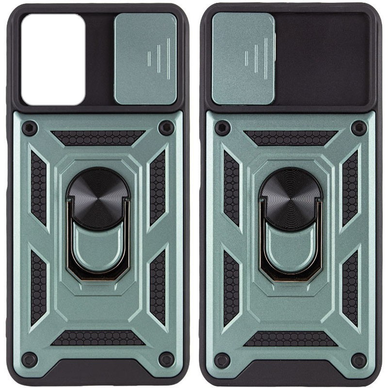 Чохол Camshield з кільцем і захистом камери для Oppo A96 4G / A76 4G / A36 4G / Realme 9i 4G Зелена-0