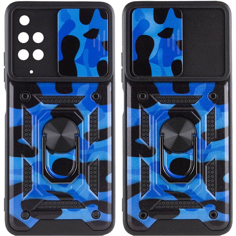 Накладка Camshield Serge Ring Camo для Xiaomi Redmi 10 Камуфляж, синій-0