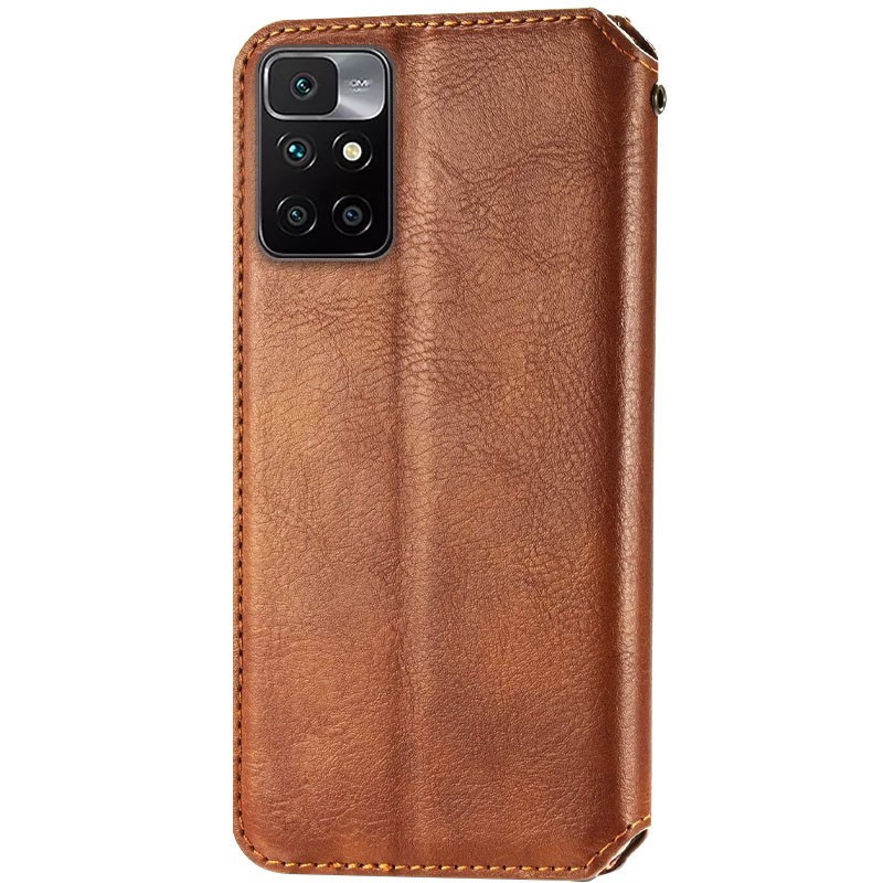 Книжка GETMAN Cubic для Xiaomi Redmi 10/Redmi 10 2022 Коричнева-1