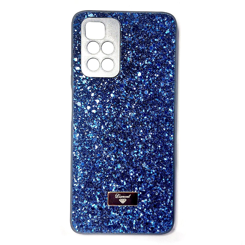Накладка Bling Grainy Diamond Separate Camera для Xiaomi Redmi 10 (Синя)-0