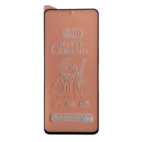 Гнучке скло Ceramic Matt для Xiaomi Redmi 10/Note 10 5G/ Poco M3 Pro / Poco F3 GT/Honor X20SE матове з чорною рамкою-0