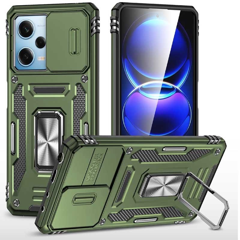 Накладка Camshield Army Ring для Xiaomi Redmi 12 Оливковий-0